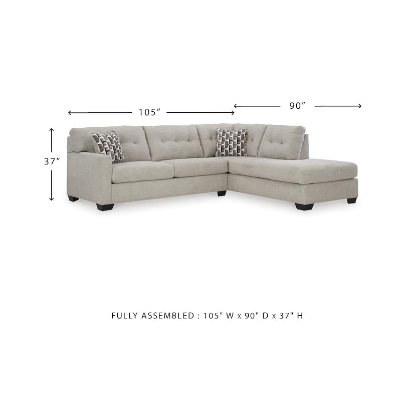 Signature Design by Ashley Mahoney 2-Piece Sectional with Chaise - 105"W x 90"D x 37"H