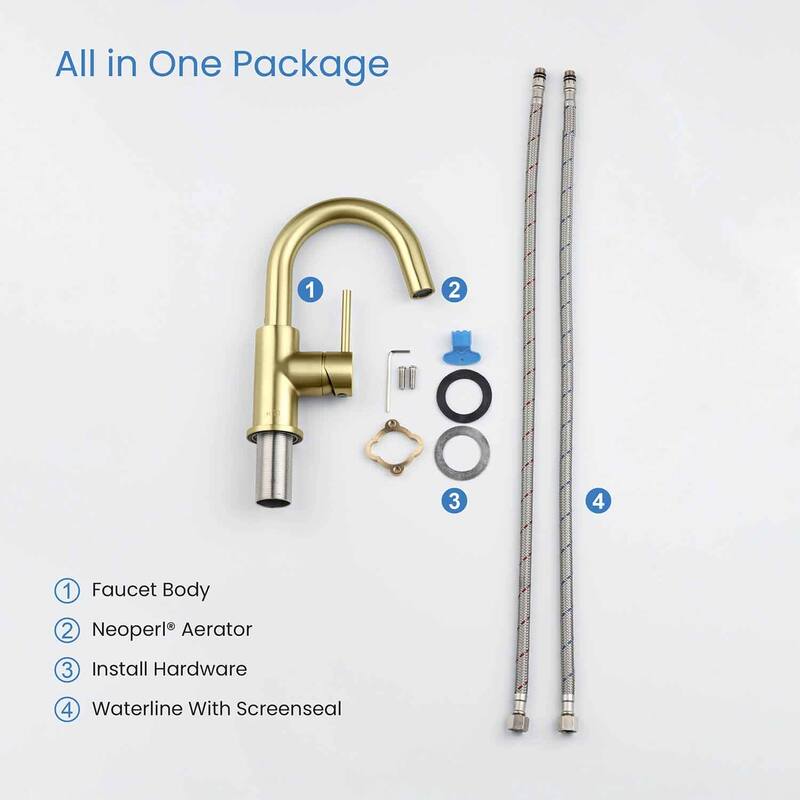 Circular Single Handle High-Arc Bathroom Sink Faucet with Pop Up Drain