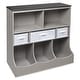 preview thumbnail 10 of 14, Taylor & Olive Lantana Combo Bin Storage Unit with Three Baskets Woodgrain/Gray