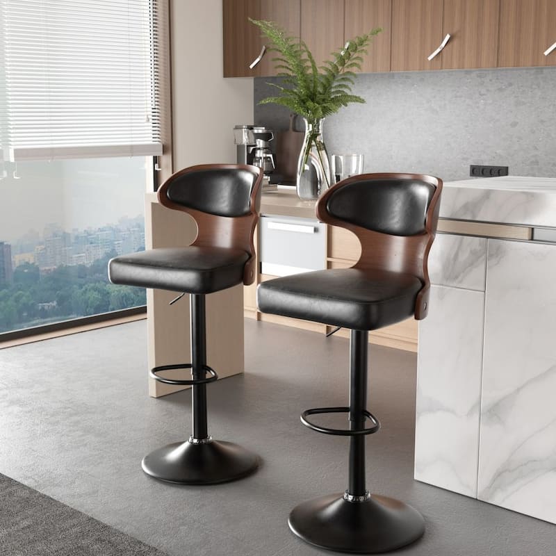 Set of 2 Adjustable Height Bar Chairs