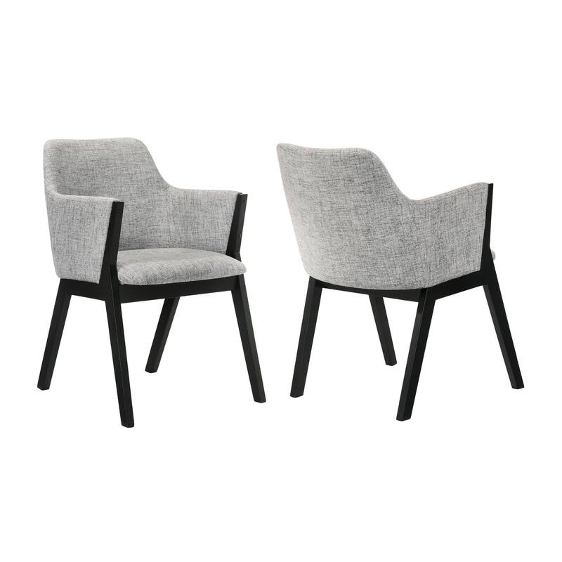 Dining Side Chairs - Fabric & Wood Set of 2 - Modern Kitchen Chairs