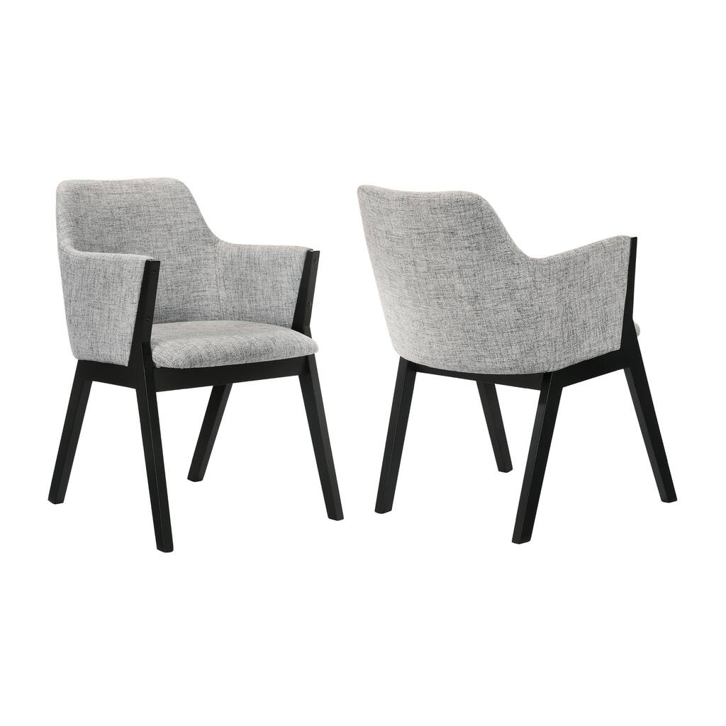 Dining Side Chairs - Fabric & Wood Set of 2 - Modern Kitchen Chairs