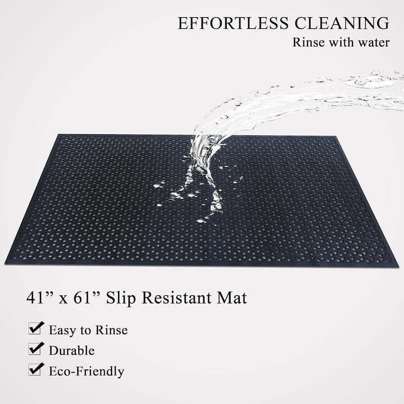 A1HC New All Purpose Rubber Extra Drain 70% Area Floor Mat with Drain Holes for Restaurant, Kitchen, Commercial etc 41x61 Inches
