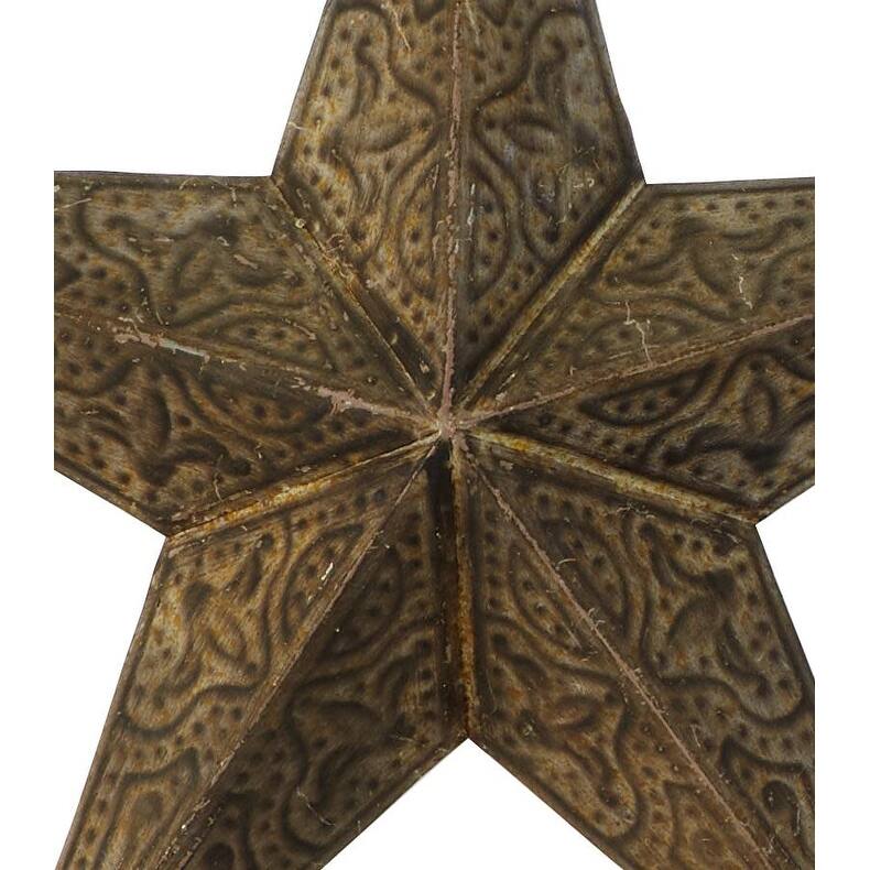 Metal Star Indoor Outdoor Home Wall Decor - Set of 3 Brown - Roche River Decor