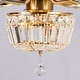 Parrot Uncle 52" Modern Gold Wood 5-Blade Crystal Ceiling Fan with Remote and Light Kit - Bed Bath & Beyond - 34705196