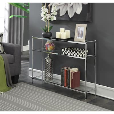Convenience Concepts Royal Crest 3 Tier Glass Console Table