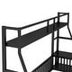 preview thumbnail 7 of 32, Twin/Full Size Floor Bed with Bulit-in Desk and Storage Shelves, Metal Playhouse Bed Montessori Bed w/ Fence Guardrails for Kids