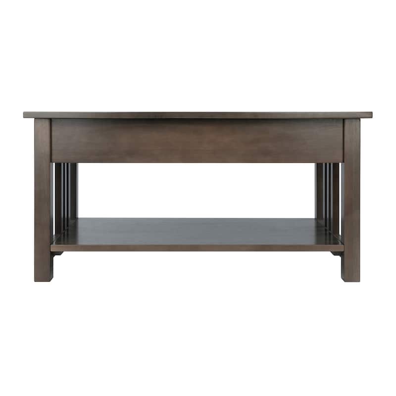 Stafford Coffee Table, Oyster Gray - 37.01 x 19.84 x 18.11 inches