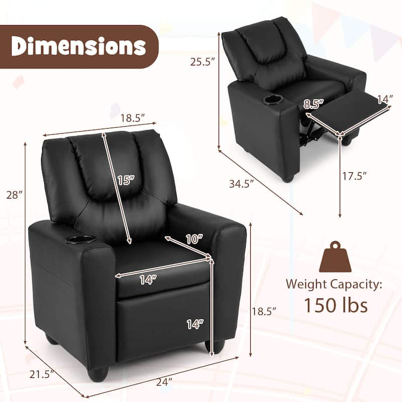 Costway Kids Recliner Armchair Children's Furniture Sofa Seat Couch