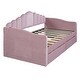 preview thumbnail 10 of 9, Twin Size Upholstered Daybed with Roll-out Trundle Drawers and USB Charging Ports, Velvet Sofabed Frame for Living Room, Pink