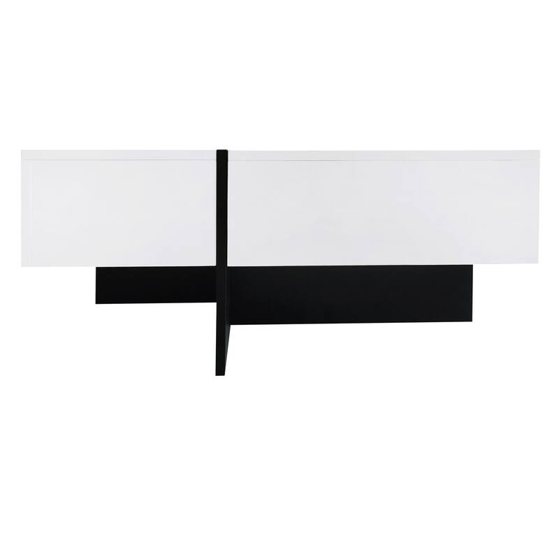 31.5" Square Coffee Table with 4 Hidden Storage Compartments & Sliding Top, UV High-gloss Finish