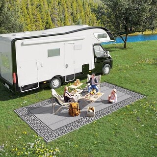 Outsunny RV Mat, Outdoor Patio Rug / Large Camping Carpet with Carrying ...