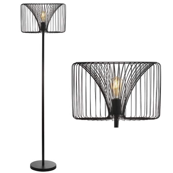 slide 2 of 7, Tribeca 61" Metal LED Floor Lamp, Black by JONATHAN Y - 61" H x 16" W x 16" D