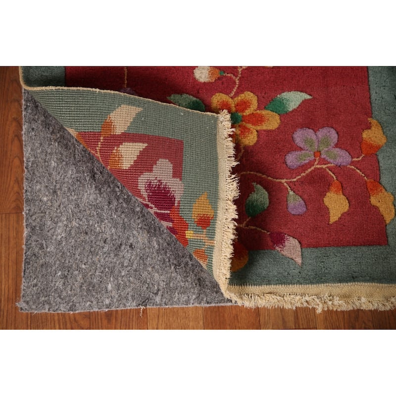 Vegetable Dye Art Deco Chinese Area Rug Handmade Wool Carpet - 2'0"x 3'11"