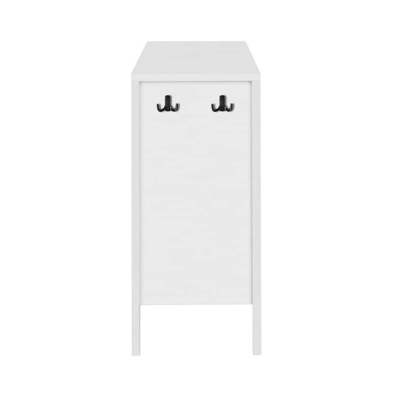 Modern 57.5" Fluted Door 4-Door Sideboard with Side Hooks and Adjustable Shelves