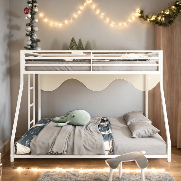 slide 2 of 9, Twin Over Full Metal Bunk Bed White