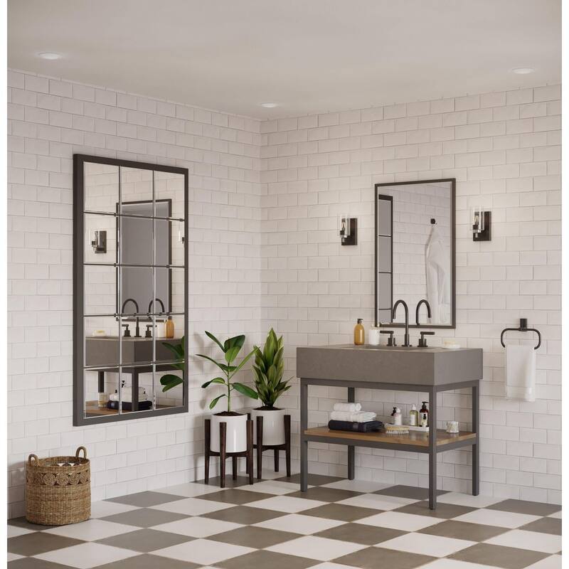 Goodwin Collection One-Light Matte Black Modern Vanity Light with Clear Glass - Small