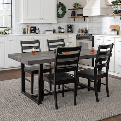 Middlebrook Solid Wood 5-Piece Dining Set with Ladder Back Chairs