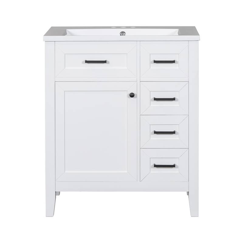 30" Bathroom Vanity with Sink Combo, Bathroom Cabinet with Drawers, Solid Frame and MDF Board