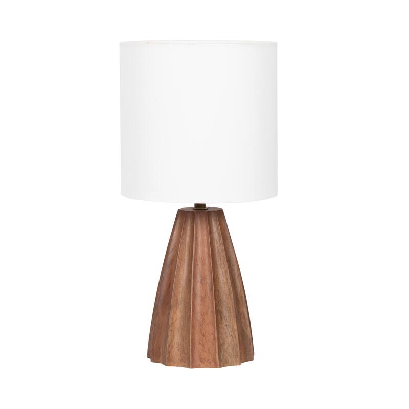 Kate and Laurel Ciji Scalloped Table Lamp - 8x8x17 - Walnut Brown