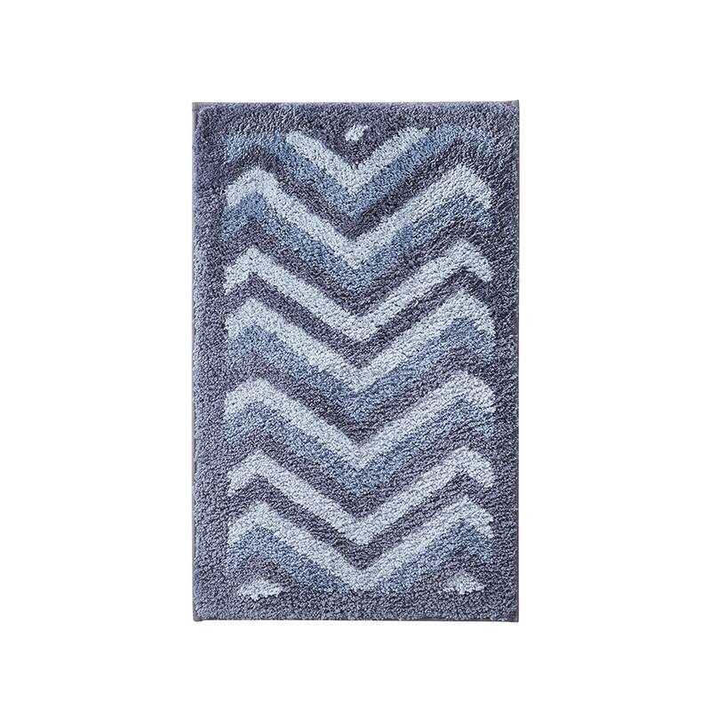 Clara Clark Non Slip Shaggy Bath Rug Set - Chevron Design Ultra Soft Bathroom Mat