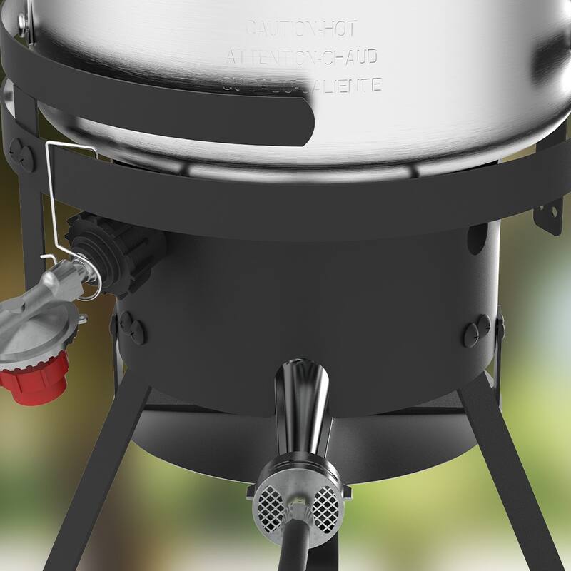 Nexgrill 10 Qt. Aluminum Propane Fryer Kit with 5in. Thermometer & Strainer Basket - 10 Quart