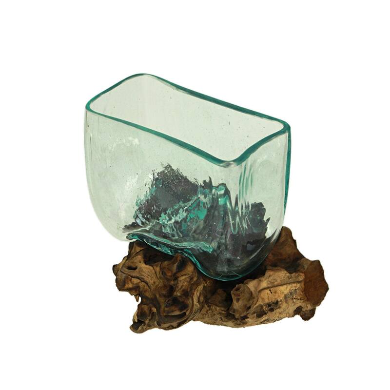 Teak Driftwood Decorative Bowl/Vase - 5.75" High - Home And Patio