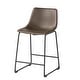 preview thumbnail 18 of 23, Cedric Faux Leather Counter Stool (Set of 2) by Christopher Knight Home