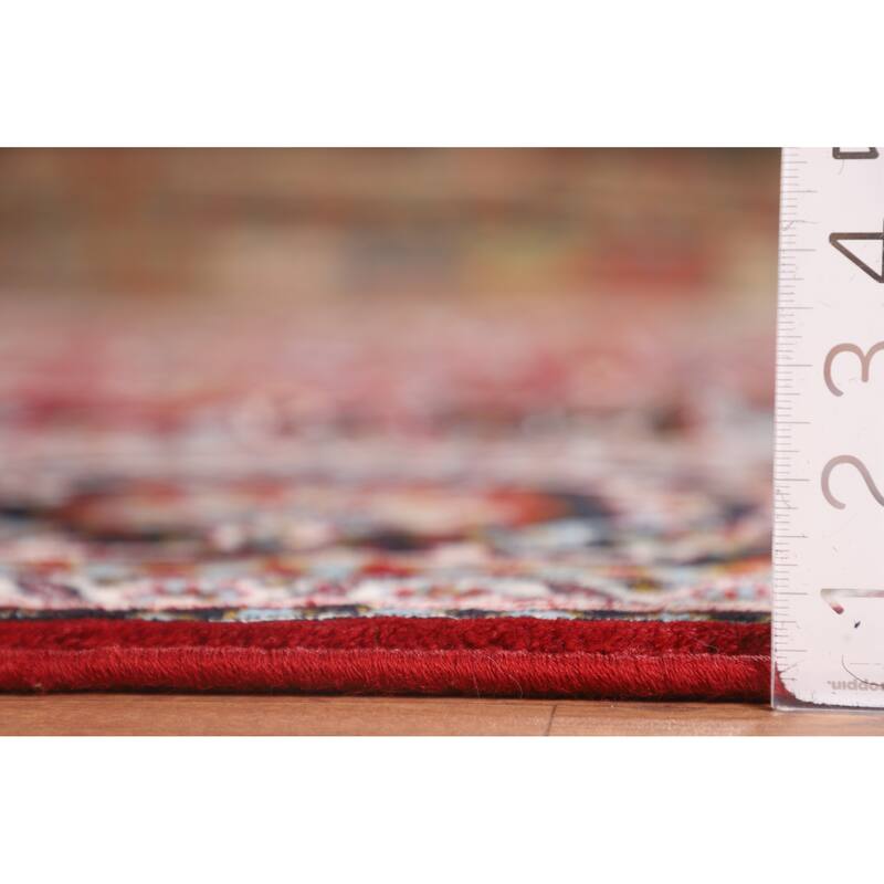 Floral Red Kashan Turkish Area Rug Machine-Made Oriental Carpet - 9'7" x 12'10"