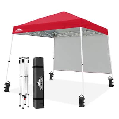 EAGLE PEAK 10x10 Pop Up Canopy Tent with Sidewall, Compact, Portable Slant Leg Instant Sun Shelter