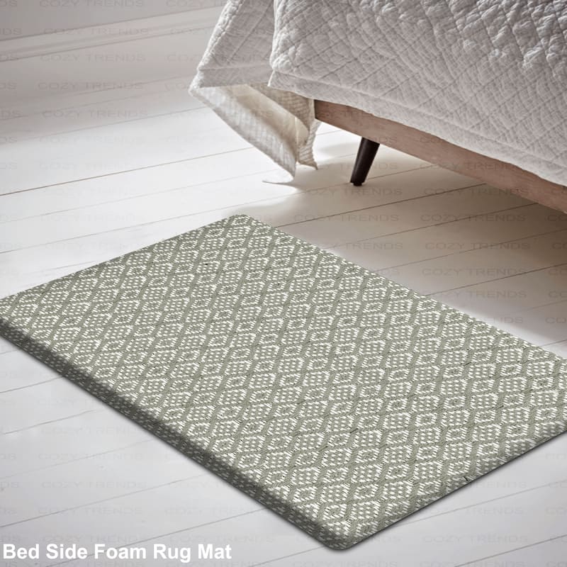 Woven Cotton Anti Fatigue Cushioned Kitchen | Doormat | Bathroom 18" x 30" Mats With Foam Backing Anti Slip - 18''x30''