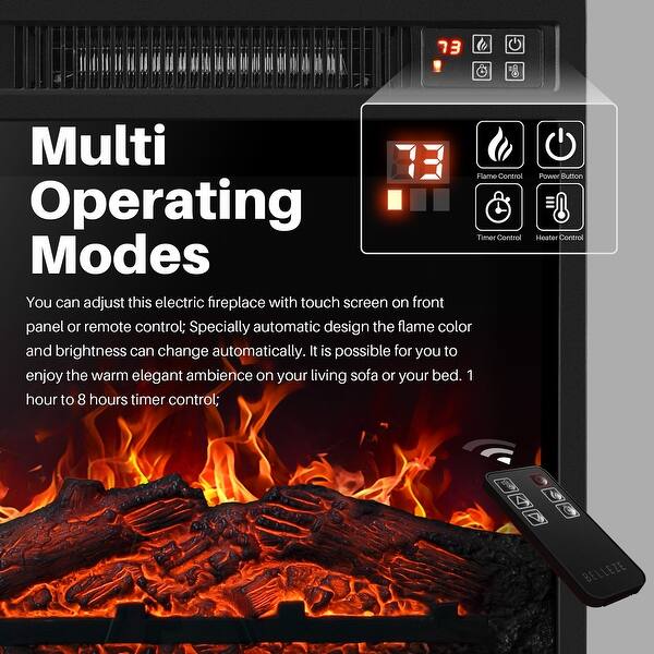 Shop Belleze 18 Embedded Electric Fireplace Insert Remote Heater