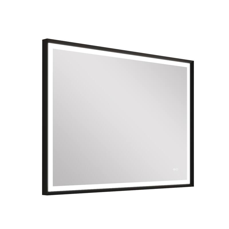 Wall Mounted Back Light Bathroom Framed LED Mirror Anti- Fog With Dimmable Light Touch Sensor And Memory Function
