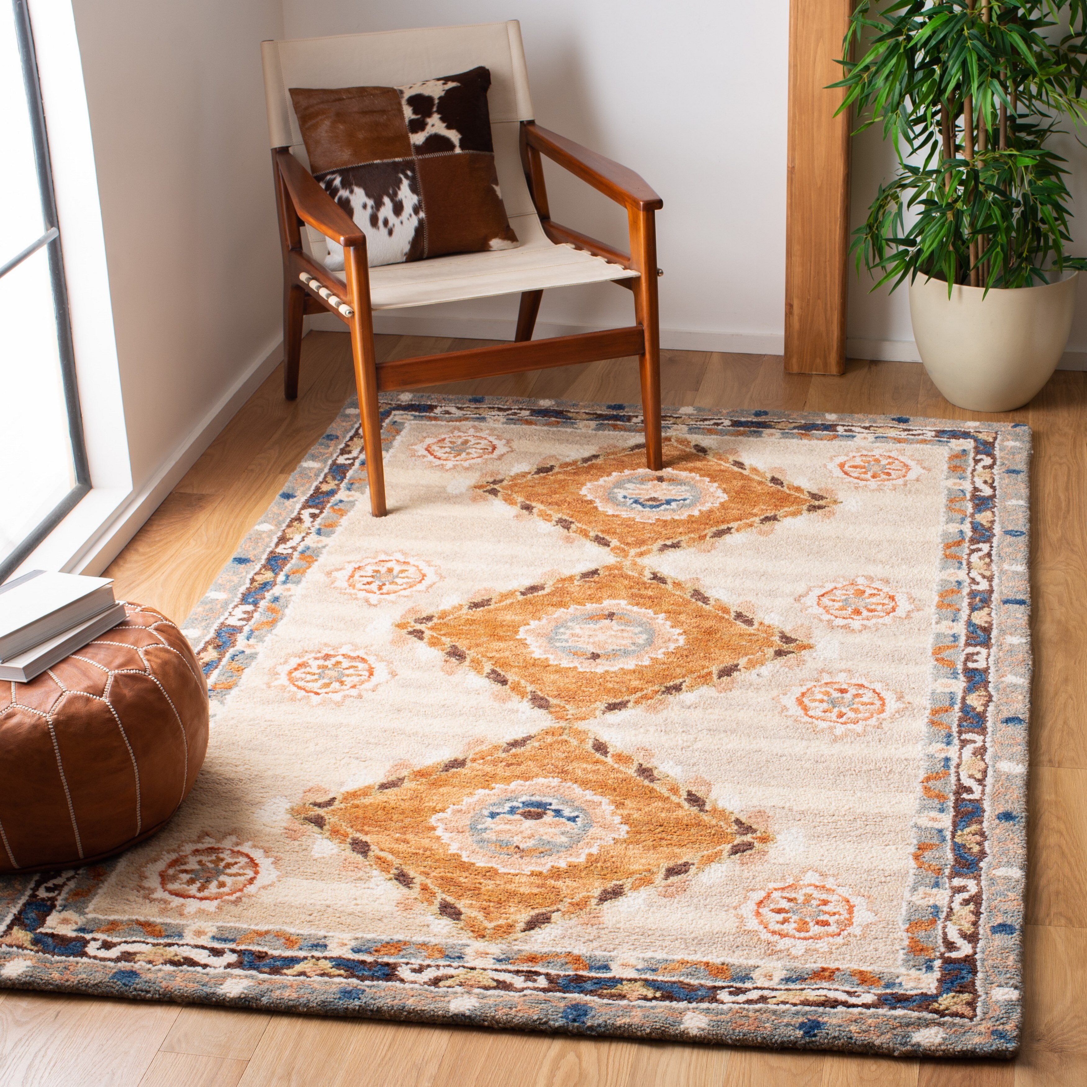 Safavieh Handmade Aspen Zoea Moroccan Boho Wool Rug On Sale Overstock 31270593 Brown Blue 7 X 7 Square