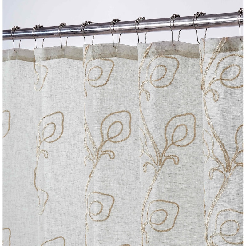 Dainty Home Stella Chenille Embroidered Shower Curtain