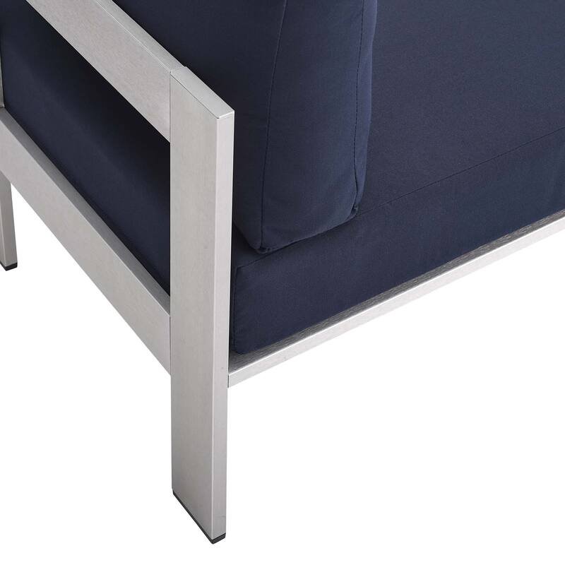 Shore Sunbrella® Fabric Aluminum Outdoor Patio Aluminum 3 Piece Outdoor Patio Set