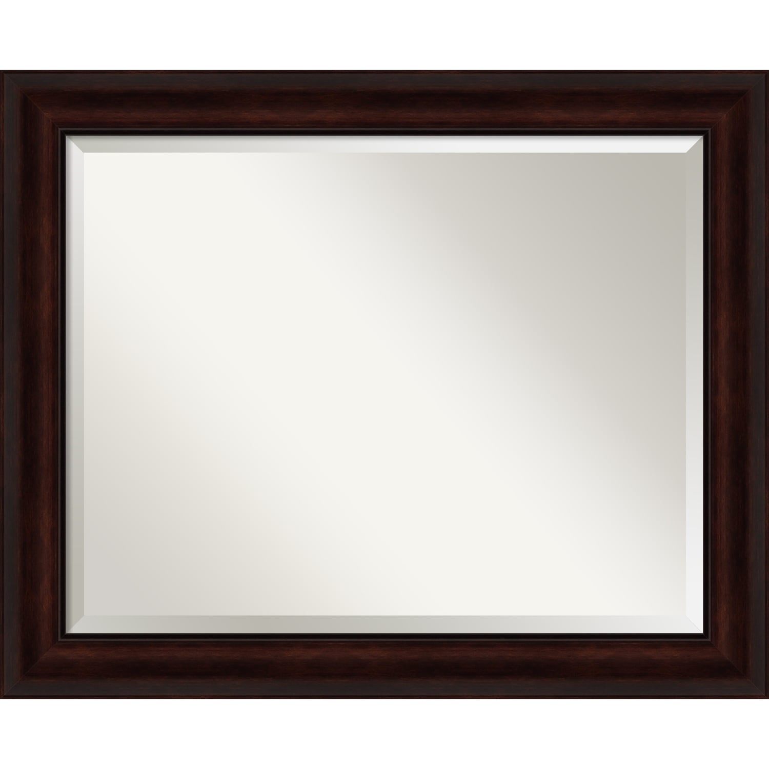 Beveled Bathroom Wall Mirror - Coffee Bean Brown Frame - Coffee Bean Brown