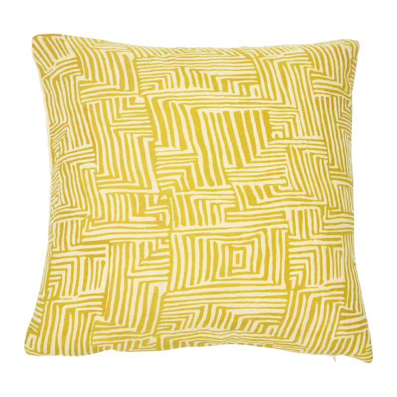 Cotton Pillow with Kuba Cloth Pattern