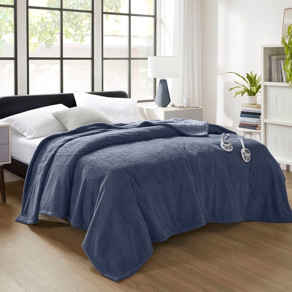 HEATED BLANKET 約125×70cm　Francfranc Serta Dream Soft Heated Blanket, Plush Faux Feathersoft Polyester