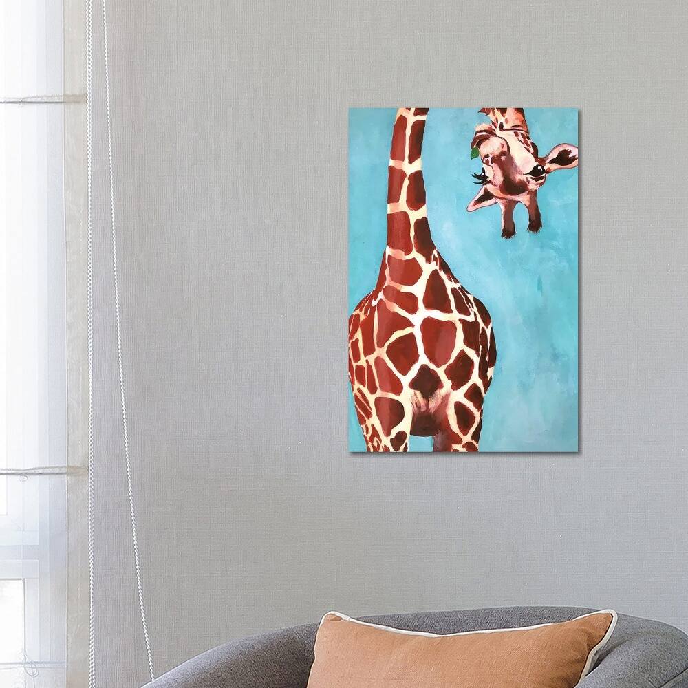 iCanvas "Giraffes With Green Leaf" by Coco de Paris Canvas Print