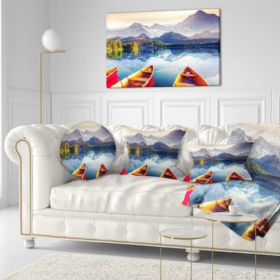 Designart - Boats Heading to Lake - Landscape Canvas Art Print