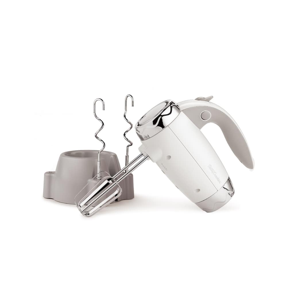 BETTY CROCKER Hand Mixer with Stand, White