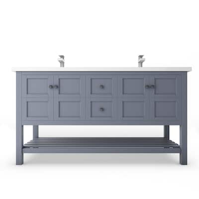 Alicia 60" Bathroom Vanity Set - White Top