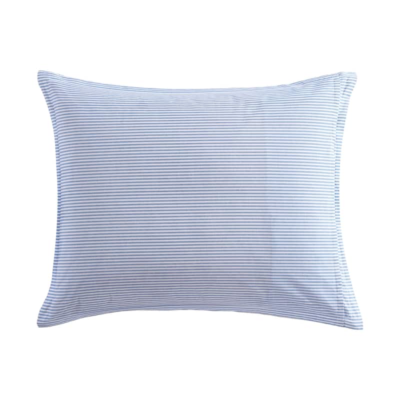 Poppy & Fritz Oxford Stripe Cotton Blue Duvet Cover Set