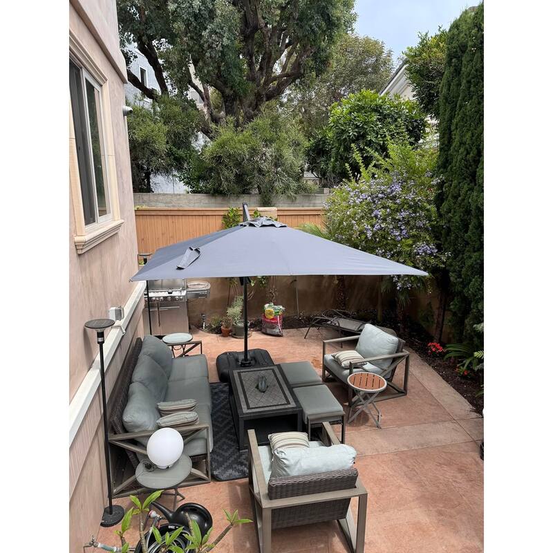 PURPLE LEAF 8 ft 360 Degree Rotation Patio Umbrella With Base