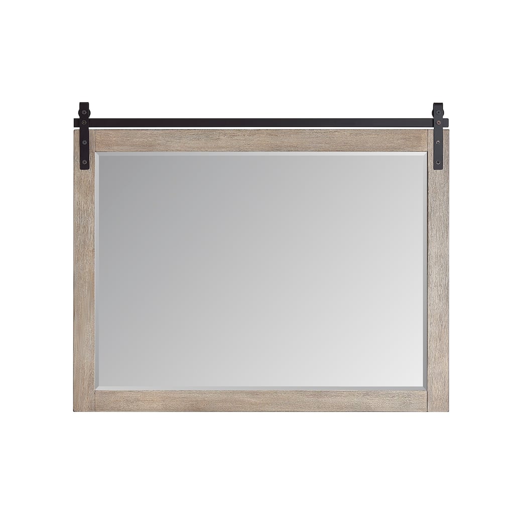 Cortes 48" Bathroom Vanity Barndoor Wall Mirror in Grey