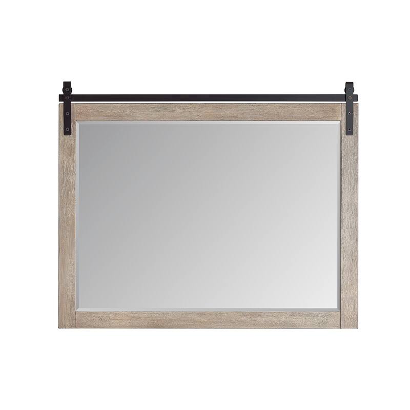 Cortes 48" Bathroom Vanity Barndoor Wall Mirror in Grey