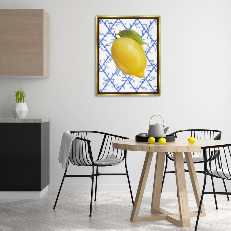 Stupell Lemon Over Bamboo Vines Framed Floater Canvas Wall Art Design By Matthew Piotrowicz