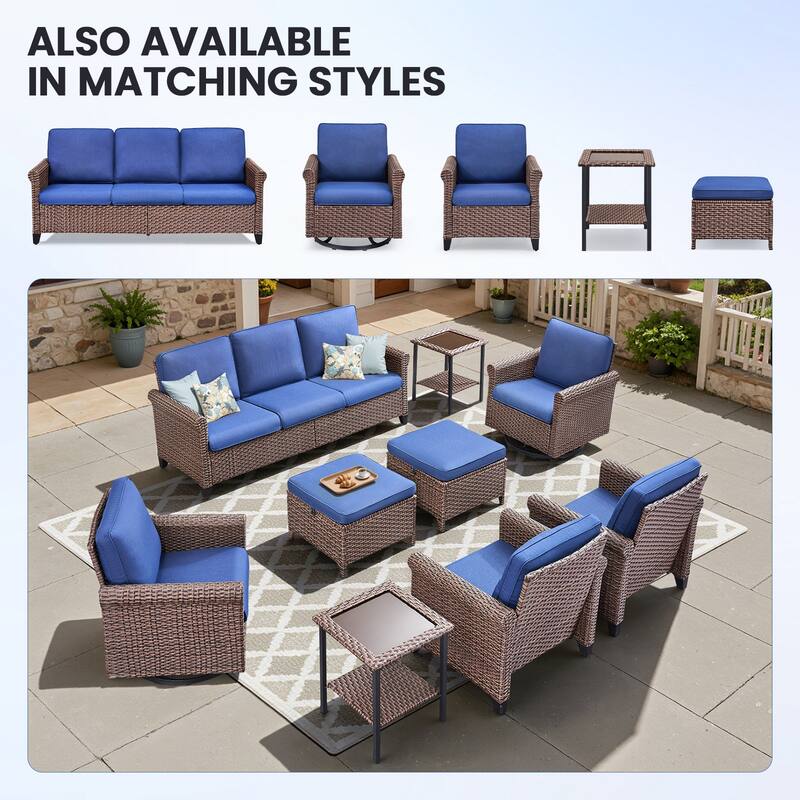 Pocassy Outdoor Sofa with Patio Chairs Funiture Set