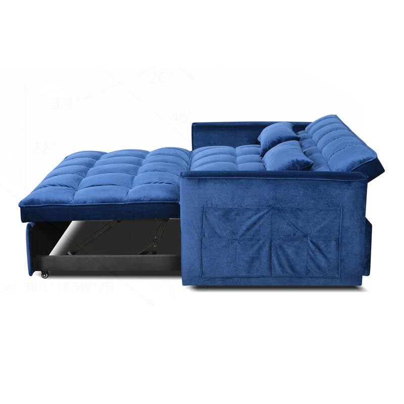 Versatile Convertible Sofa Bed with Reclining Backrest and Extra Pillows for Ultimate Comfort